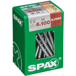 SPAX Lot de 24 vis acier tête fraisée bombée torx SPAX, Diam.6 mm x L.100 mm