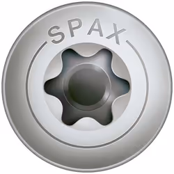 SPAX Vis de terrasse Bold, 5 x 56 mm, 100 unités, Filetage de fixation, Tête décorative, T-STAR plus T20, 4CUT, Acier inoxyda ...