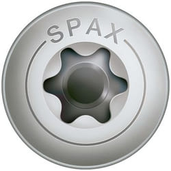 SPAX Vis de terrasse Bold, 5 x 56 mm, 100 unités, Filetage de fixation, Tête décorative, T-STAR plus T20, 4CUT, Acier inoxydable inoxydable A2 - 0567000500563