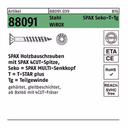 Autres caractéristiques techniques: · Gruppencode: 88091.039 · Norm: REYHER-Artikel 88091 · Oberfläche: WIROX Montant du cont ...