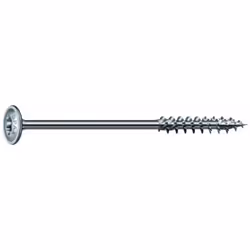 Vis à bois tête disque filetage partiel empreinte Torx T30 revêtement WIROX 6x140mm boîte de 100 pièces Zingué Blanc