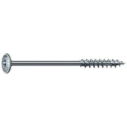 Vis à bois tête disque filetage partiel empreinte Torx T30 revêtement WIROX 6x140mm boîte de 100 pièces Zingué Blanc