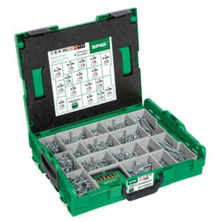 Malette plastique de montage l-boxx, Kit de vis avec 16 dimensions, Tête fraisée, t-star plus, 4CUT, wirox - 5000009161019 - Spax