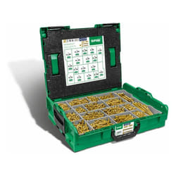 SPAX Coffret de montage L-BOXX, 1 pièce, Set de vis avec 17 dimensions, tête fraisée, cruciforme Z, 4CUT, YELLOX - 5000009164019