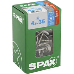 4577000450357 Vis de ferblantier 4.5 mm 35 mm t-star plus acier inoxydable A2 60 pc(s) - Spax