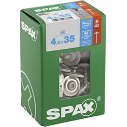 4587000450357 Vis de ferblantier 4.5 mm 35 mm t-star plus acier inoxydable A2 60 pc(s) - Spax