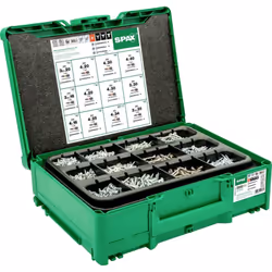 enquête Un jeu complet de vis avec 2 900 vis en 12 dimensions abrite notre SPAX Box syedurable 3 T-Loc. Les systainer modulai ...