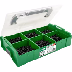 Boîte de montage SPAX L-BOXX Mini, jeu de vis de 6 dimensions, 803 pièces avec 3 embouts SPAX T20, tête fraisée, T-STAR plus, ...