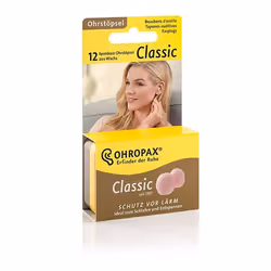 OHROPAX Classic, Bouchons d'oreilles jetables, Beige, Cire, Boîte, 12 pièce(s)