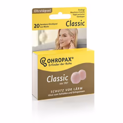 OHROPAX Classic, Bouchons d'oreilles jetables, Beige, Cire, Boîte, 20 pièce(s)