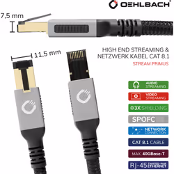 OEHLBACH D1C13357 câble de réseau Noir, Or 10 m Cat8.1