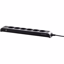 OEHLBACH Powersocket 505, 1,5 m, Intérieure, Aluminium, Plastique, Aluminium, Anthracite, 6 sortie(s) CA, 120 V