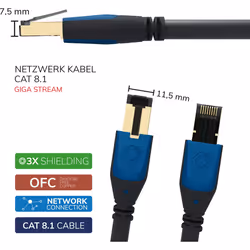 OEHLBACH D1C19355 câble de réseau Noir 5 m Cat8.1