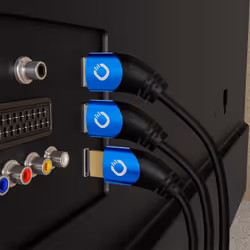 OEHLBACH D1C42532 câble HDMI 2 m HDMI Type A (Standard) 3 x HDMI Type A (Standard) Noir, Bleu