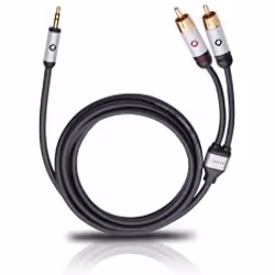 OEHLBACH 60004, 3,5mm, Mâle, 2 x RCA, Mâle, 3 m, Noir