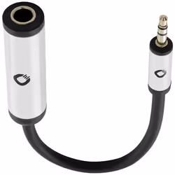 Câble adaptateur Oehlbach Jack audio [1x Jack femelle 6.35 mm - 1x Jack mâle 3.5 mm] 15 cm noir