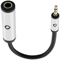 Câble adaptateur Oehlbach Jack audio [1x Jack femelle 6.35 mm - 1x Jack mâle 3.5 mm] 15 cm noir