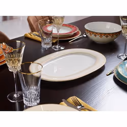 Villeroy & Boch Samarkand Porcelaine Rose, Blanc Ovale Assiette de service