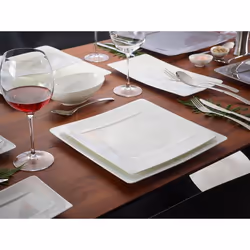 Villeroy & Boch Modern Grace Assiette de dîner Carré Porcelaine Blanc 1 pièce(s)