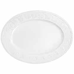 Villeroy &amp; Boch Cellini, Assiette de dîner, Ovale, Porcelaine, Blanc, 400 mm, 1,08 kg