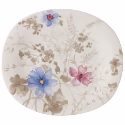 Villeroy & Boch Mariefleur Gris Basic, Assiette de petit-déjeuner, Ovale, Porcelaine, Multicolore, Mariefleur Gris Basic, 230 ...