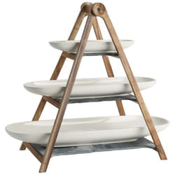 Villeroy & Boch 1041309031 Plat de service Porcelaine, Ardoise Blanc, Bois Ovale Présentoir de service
