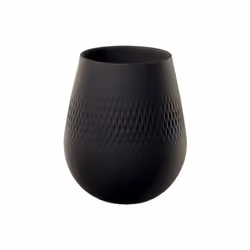 Villeroy & Boch 10-1682-5514, Vase rond, Porcelaine, Noir, Mat, Noir, Sol