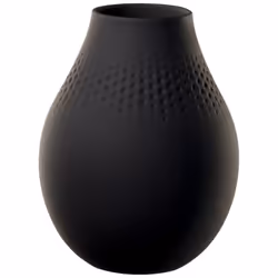Villeroy &amp; Boch 10-1682-5513, Vase en forme d'amphore, Porcelaine, Noir, 200 mm, 2,336 L, 160 mm