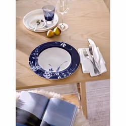 Villeroy & Boch 1042072680 Plat de service Porcelaine Bleu, Blanc Rond Dessous de plat