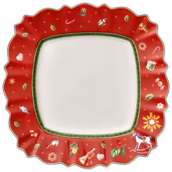 Villeroy &amp; Boch Toy's Delight, Assiette de dîner, Carré, Porcelaine, Vert, Rouge, Blanc, Toy's Delight, 280 mm