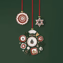 Villeroy & Boch Toy's Delight Décoration de noël traditionnelle Porcelaine Vert, Rouge, Blanc 3 pièce(s)
