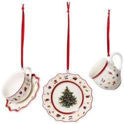 Villeroy & Boch Toy's Delight Décoration de noël traditionnelle Porcelaine Vert, Rouge, Blanc 3 pièce(s)