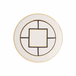 Villeroy & Boch MetroChic, Assiette de petit-déjeuner, Rond, Porcelaine, Noir, Or, Blanc, 21,9 cm, 20 mm