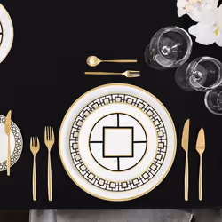 Villeroy & Boch MetroChic Assiette de petit-déjeuner Rond Porcelaine Noir, Or, Blanc 1 pièce(s)