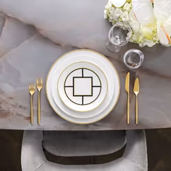 Villeroy & Boch MetroChic Assiette de petit-déjeuner Rond Porcelaine Noir, Or, Blanc 1 pièce(s)