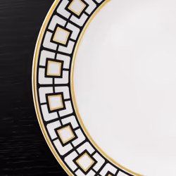 Villeroy & Boch MetroChic Assiette de dîner Rond Porcelaine Noir, Or, Blanc 1 pièce(s)