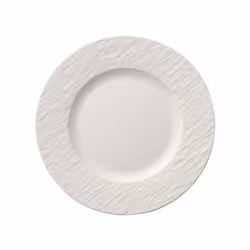 Villeroy & Boch Manufacture Rock, Assiette de dîner, Rond, Porcelaine, Blanc, 22 cm, 220 mm
