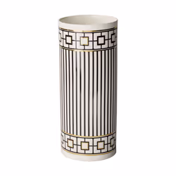 Villeroy & Boch 1044835070, Vase cylindrique, Porcelaine, Noir, Or, Blanc, Table, 305 mm, 3 L