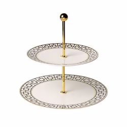 Villeroy & Boch 1044837880, Plat à gâteau, Porcelaine, Noir, Or, Blanc, Rond, 27,5 cm, 270 mm