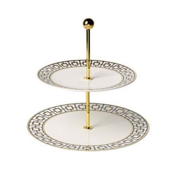 Villeroy & Boch 1044837880 Plat de service Porcelaine Noir, Or, Blanc Rond Plat à gâteau