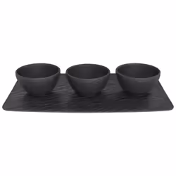 Villeroy & Boch Rock, Bol à en-cas, Rond, Porcelaine, Noir, Mat, 3 personne(s)