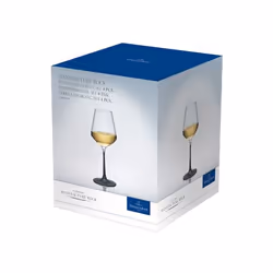 Villeroy & Boch 1137988120, Verre de vin blanc, Flute, Cristal, Verre, Noir, Transparent, 380 ml, 9 cm