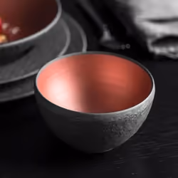 Villeroy & Boch Rock Glow Saladier Rond Porcelaine Noir, Cuivre 1 pièce(s)