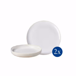 Villeroy & Boch Crafted Cotton, 2 personne(s), Porcelaine, Blanc, Crafted Cotton, Rond, 25,9 cm