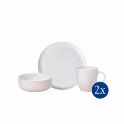 Villeroy & Boch 1951839071, 2 personne(s), Porcelaine, Blanc, Rond, 6 pièce(s)