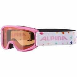 Alpina Sports PINEY, Mono-objectif, Rose, Enfants, Verres (plats) cylindriques, Polycarbonate, Rose, Blanc