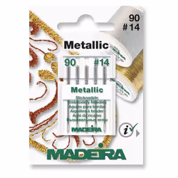 Madeira 9451, Machine à coudre, Aiguille métallisée, Acier inoxydable, Acier inoxydable, 5 pièce(s), Ampoule