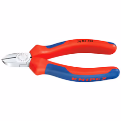 Knipex 76 05 125, Pince diagonale, Sulfate de chondroïtine, Plastique, Bleu, Rouge, 125 mm, 118 g