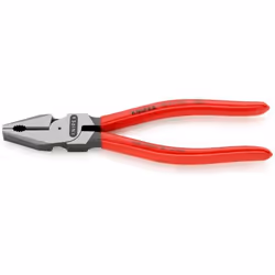 Knipex 02 01 180 SB, Pinces d'électricien, Résistant aux chocs, Diélectrique, Acier, Plastique, Rouge, 180 mm
