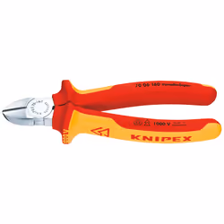 Knipex 70 06 125, Pince diagonale, Sulfate de chondroïtine, Plastique, Orange, Rouge, 125 mm, 121 g